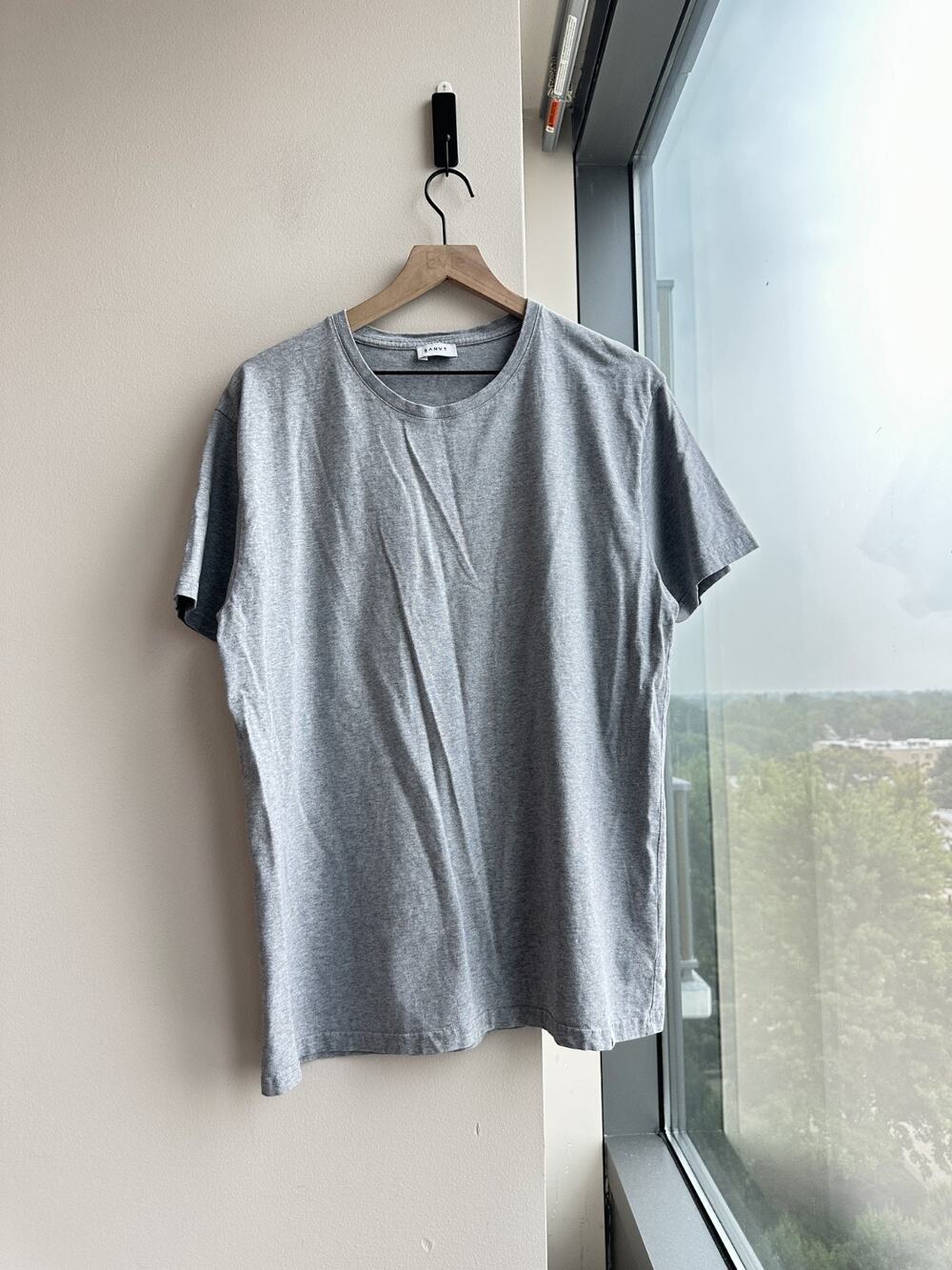 SANVT Sustainable Basics Grey Melande 100% Organic Cotton T-Shirt Sz XL Shorter